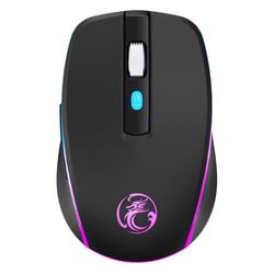 Souris Gaming Sans Fil Silencieuse RGB Rose 6 Boutons Bluetooth Type-C Noir YONIS