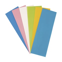 Feuille de cire, teintes pastelles, 6  couleurs assorties, 20x6,5 cm