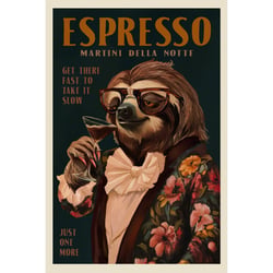 Tableau mural encadré paresseux Martini Espresso 65x97 cm