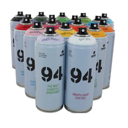 Lot de 18 sprays de peinture MTN 94 - couleurs assorties - 400ml