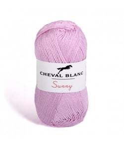 Pelote de coton à tricoter SUNNY UNI - Cheval blanc - PPSC 256 Violet