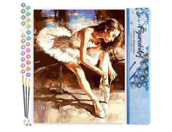 Peinture par Numéro Figured'Art - Une Ballerine se prépare - Kit de Loisir Créatif DIY Numéro d'Art Complet - 40x50cm sans châssis en bois