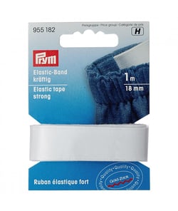 Ruban élastique fort 1m X 18 à 25mm - Prym - certifié Oeko-Tex 18mm Blanc