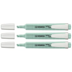 Lot de 3 surligneurs pointe biseautée 1 - 4 mm - STABILO - Swing Cool Pastel Edition - Turquoise