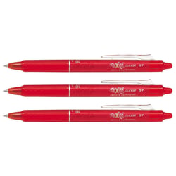 Lot de 3 stylos roller rétractables Frixion Ball Clicker 0,7 mm rouge