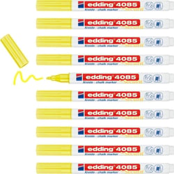 Lot de 10 marqueurs craie liquide Edding 4085, jaune fluo, pointe ronde 1-2 mm