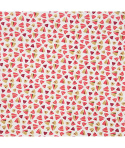 Tissu coton Eventail Zanteme de 150 cm de largeur Blanc/corail Multicolore vendu par 50 cm