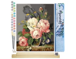 Peinture par Numéro Figured'Art - Bouquet Fleurs Sauvages - Kit de Loisir Créatif DIY Numéro d'Art Complet - 40x50cm toile roulée + châssis en bois à monter