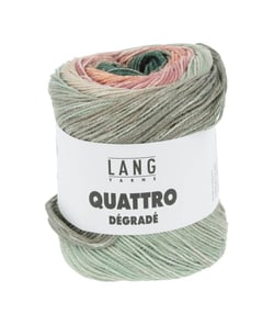 Coton à tricoter et à crocheter QUATTRO DEGRADE - 100GR - Lang Yarns Multicolore 0008 (Menthe-Vert foncé-Abricot)
