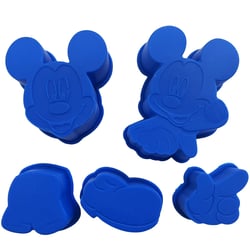 5 Petits moules souples Mickey MODELE BLEU