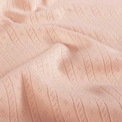 Tissu Jersey Coton ajouré Camille uni Saumon
