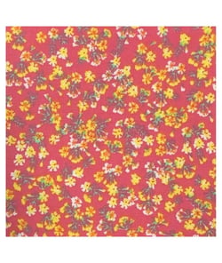 Tissu coton fleuri printanier de 140 cm de largeur fleuri rouge vendu par 50 cm
