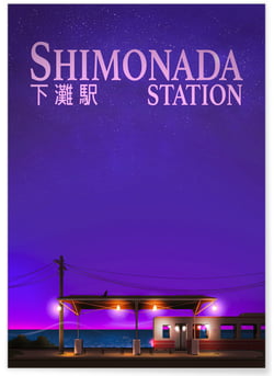 Affiche Shimonada Station nuit | A3 : 29,7x42cm