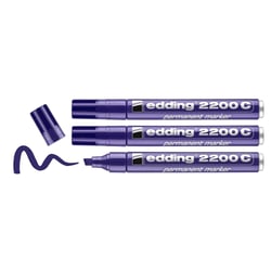 Lot de 3 marqueurs permanents pointe biseautée moyenne - EDDING 2200 C - Violet