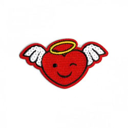 Ecusson thermocollant funny cœur ange 65mm x35mm