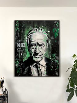 Tableau peinture originale sur toile — Robert de Niro — portrait de célébrité — Art mural Calbarracin — 100 x 80 cm