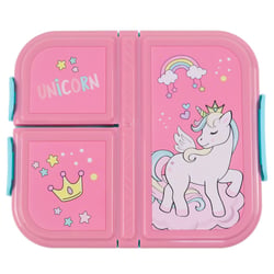 Boîte gouter Licorne Arc-en-ciel Rose 17 CM - 3 compartiments