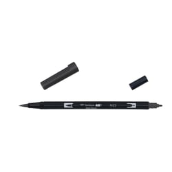 Lot de 6 feutres double pointe pinceau - TOMBOW - ABT Dual Brush Pen N25 - Noir fumée