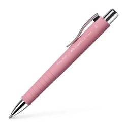 Stylo à bille - Rose - Encre bleue - Pointe moyenne - Grip - Rétractable - Faber-castell - Poly Ball