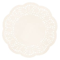 Papier dentellé rond, 16cm 20pces, crème