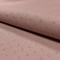 Tissu Jersey Coton ajouré Baby Vieux rose