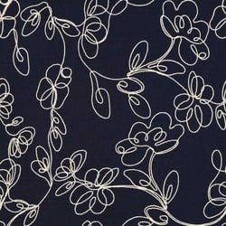 Tissu Double gaze blanc Ecloria sur fond Noir - Au mètre
