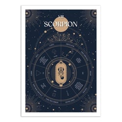 Affiche 30x40 cm - Scorpion Signe du Zodiac - Frog Posters