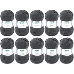 10 pelotes de laine - Anthracite - 25 - 100% acrylique - 3,5/4,5 mm - Gründl - Lisa Premium