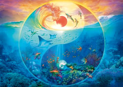 Puzzle 1000 pièces - Yin & Yang - Au Royaume des Animaux Marins - Schmidt Spiele