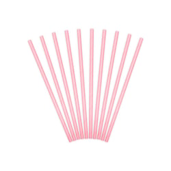 10 Pailles Papier Baby Rose