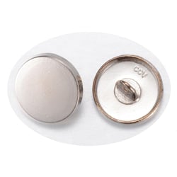 5 BOUTONS de TIGE METAL Argenté Plat diamètre 15 mm 1 trou - creation couture Diy