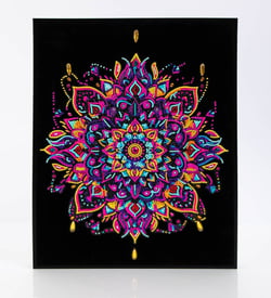 DIAMOND DOTZ kit fond noir suédine - Mandala