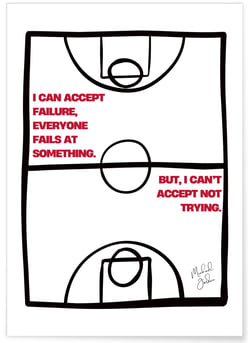 Affiche Michael Jordan - Citation inspirante | A3 : 29,7x42cm