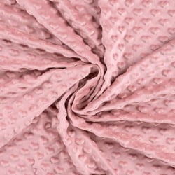 Tissu Doudou Ultra doux Coeurs uni coeurs sur fond Rose blush