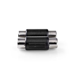 Nedis Adaptateur Audio Stéréo 2 RCA Femelle vers Femelle Connexion Stable Noir