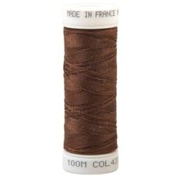 Fil à coudre polyester 100m made in France - marron cuir 437