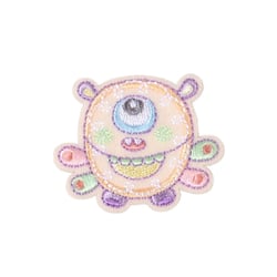Ecusson  monstre rigolo monstre beige 4,8cm x 4cm