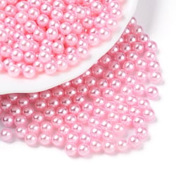 100 PERLES SANS TROU Rondes acrylique Rose Nacré Diamètre 8 mm - Non Percée - Creation Diy