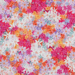 Tissu Viscose Floralys sur fond Multicolore - Au mètre