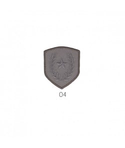 Ecussons Thermocollant Blason Etoile et Laurier 3,5 X 4 cm - Mediac Gris