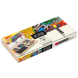 Oil stick - Extra-fine - Solide - Sennelier - Coffret bois - 12 couleurs + accessoires