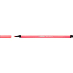 Lot de 10 feutres de dessin pointe ogive moyenne 1 mm - STABILO - Rouge fluo - PEN 68