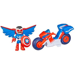 Figurine à jouer - HASBRO - Marvel - Captain America : Sam Wilson de 7,5 cm et véhicule Super Moto