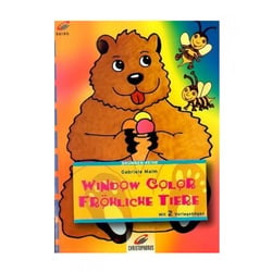 Livre window color - abeilles et ours avec une glace - motif peinture pour fenêtre