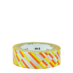 Masking Tape - mosaîque argent & orange - 7 m x 15mm