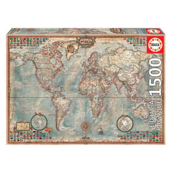 Puzzle 1500 pcs Le monde Carte politique - Educa Borras
