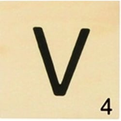 MégaCréa DIY - Grande lettre en bois façon scrabble 10 cm Lettre V