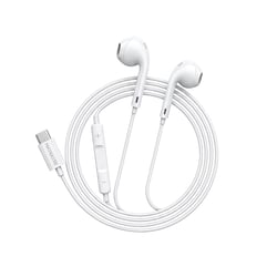 Mayaxess Écouteurs Filaires USB-C avec Micro intégré pour iPhone 16 Plus Blanc