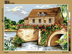 Canevas antique Le moulin Vermon 45x60cm