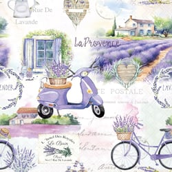 Lot de 4 serviettes en papier découpage collage 33 cm LA PROVENCE
